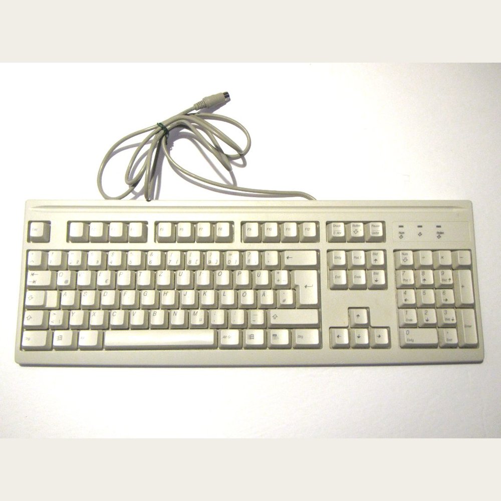Vintage German Mitsumi KFK-EA5SA PS/2 Wired Computer Keyboard QWERTZ